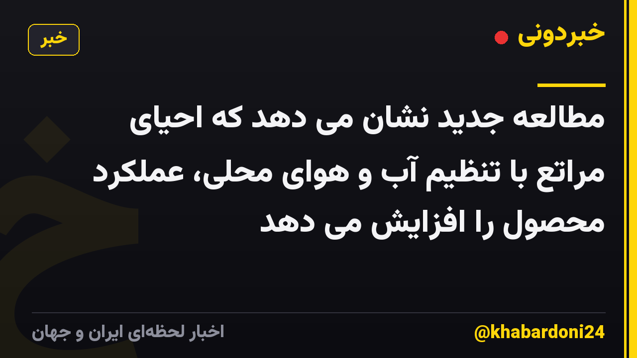 مطالعه جدید نشان می دهد که احیای مراتع با تنظیم آب و هوای محلی، عملکرد محصول را افزایش می دهد