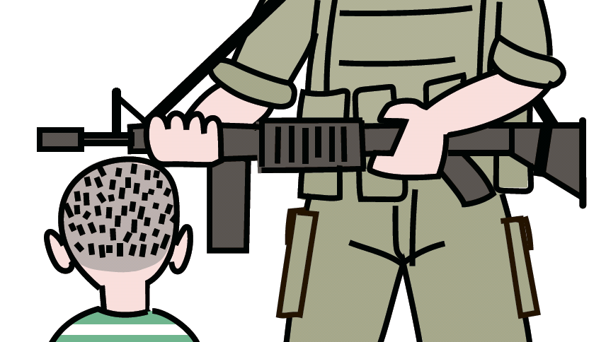 یک کودک ده ساله فلسطینی دستگیر شد و حتی تمرینات ارتش اسرائیل را زیر پا گذاشت