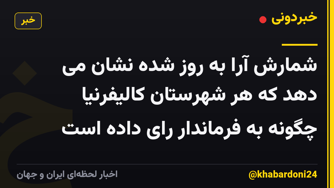 شمارش آرا به روز شده نشان می دهد که هر شهرستان کالیفرنیا چگونه به فرماندار رای داده است