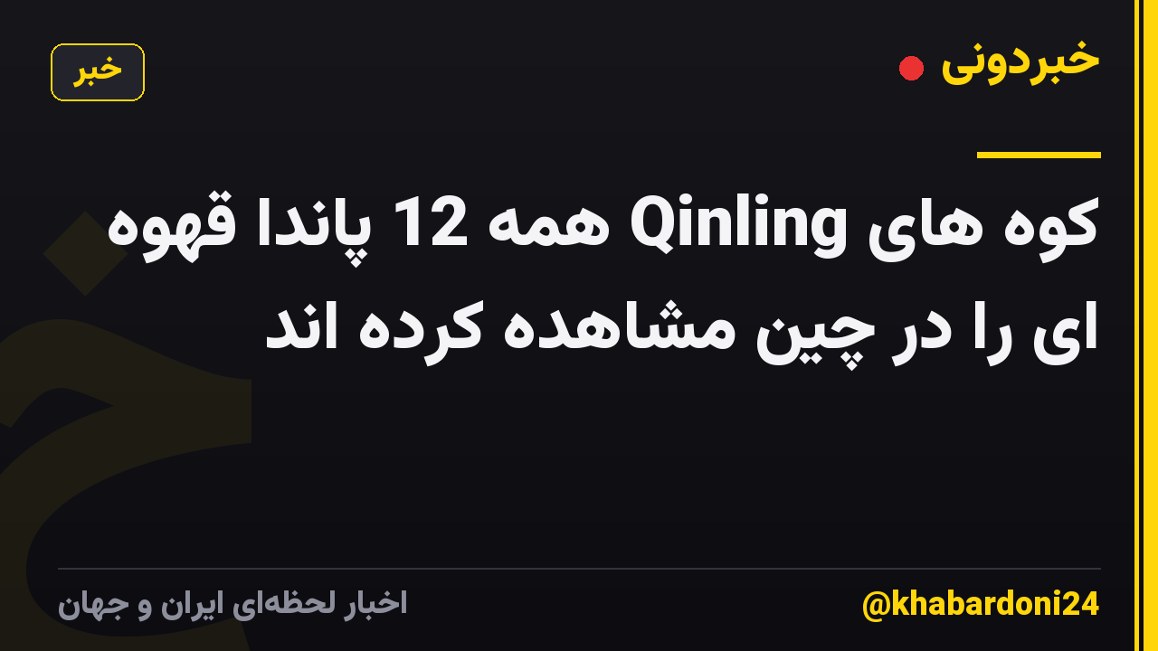 کوه های Qinling همه 12 پاندا قهوه ای را در چین مشاهده کرده اند