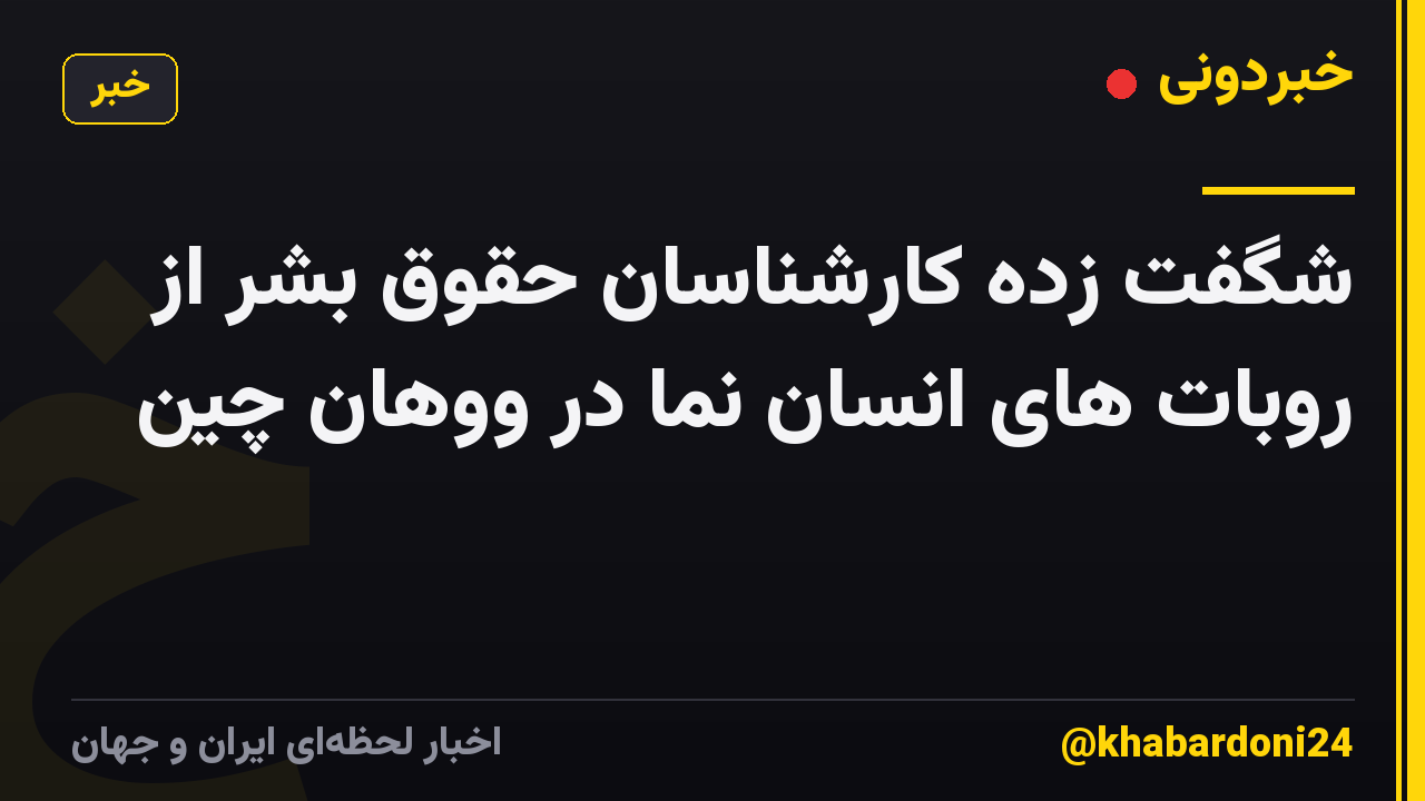 شگفت زده کارشناسان حقوق بشر از روبات های انسان نما در ووهان چین