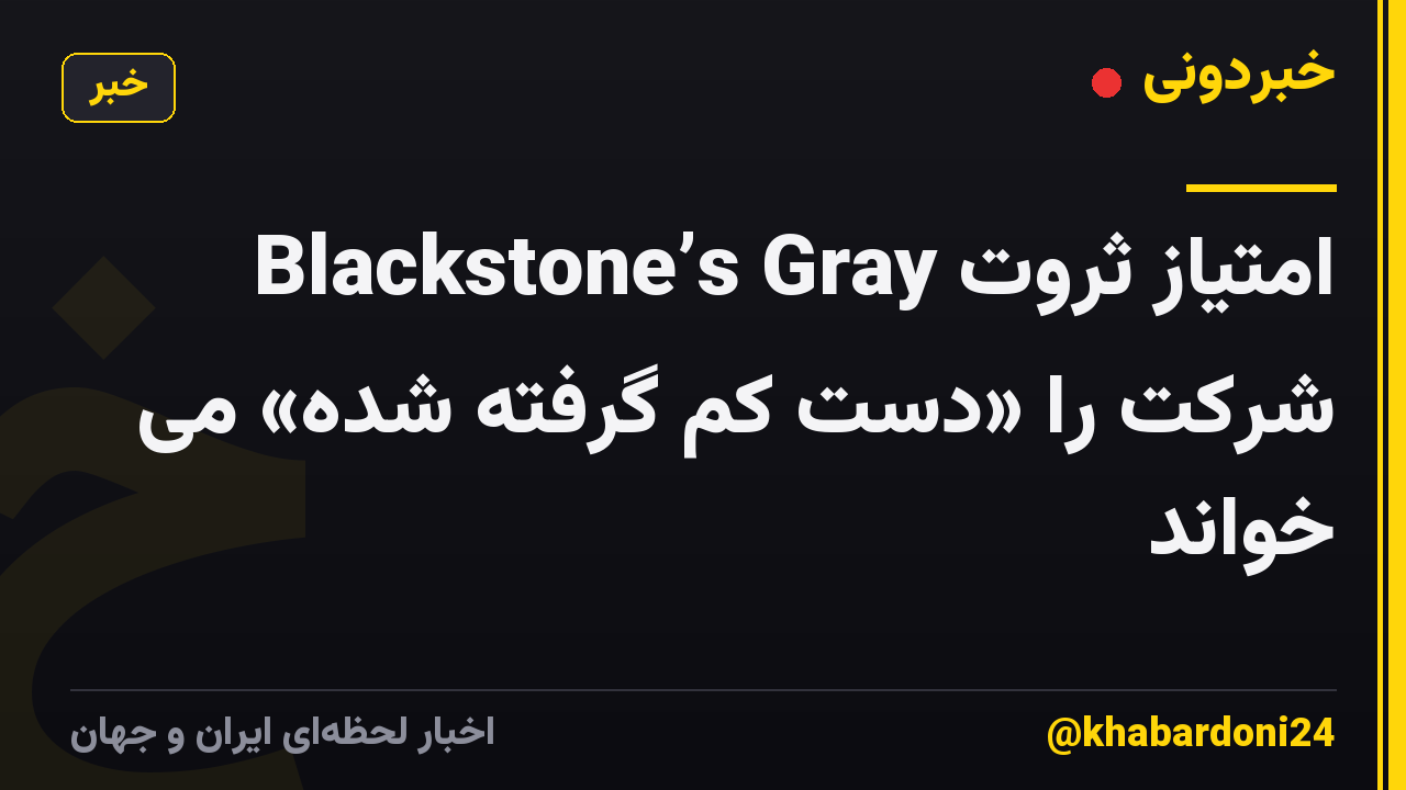 Blackstone’s Gray امتیاز ثروت شرکت را «دست کم گرفته شده» می خواند