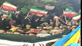 رژه سربازان دهه نودی قمی با پرچم مقدس جمهوری اسلامی ایران+ فیلم