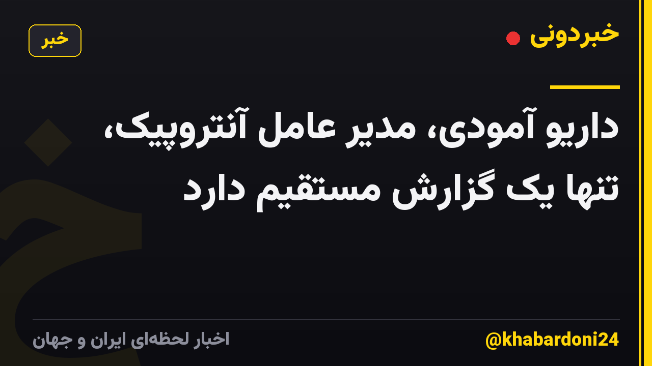 داریو آمودی، مدیر عامل آنتروپیک، تنها یک گزارش مستقیم دارد