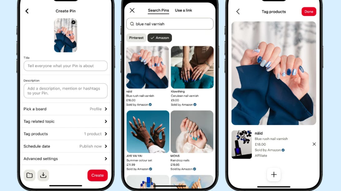 کاربران Pinterest اکنون می توانند مستقیماً از فروشگاه های آمازون خرید کنند