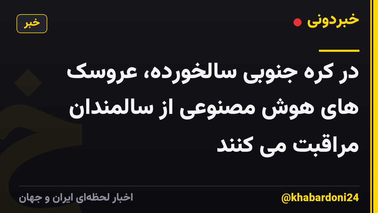 در کره جنوبی سالخورده، عروسک های هوش مصنوعی از سالمندان مراقبت می کنند