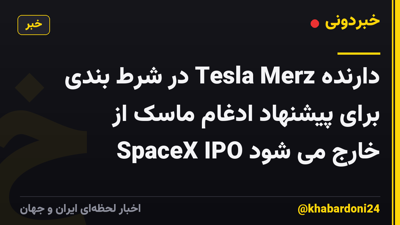 دارنده Tesla Merz در شرط بندی برای پیشنهاد ادغام ماسک از SpaceX IPO خارج می شود