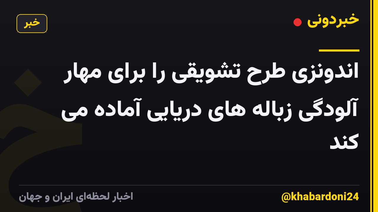 اندونزی طرح تشویقی را برای مهار آلودگی زباله های دریایی آماده می کند