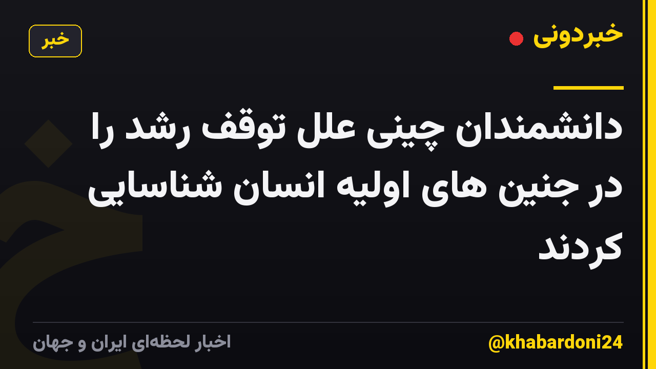 دانشمندان چینی علل توقف رشد را در جنین های اولیه انسان شناسایی کردند