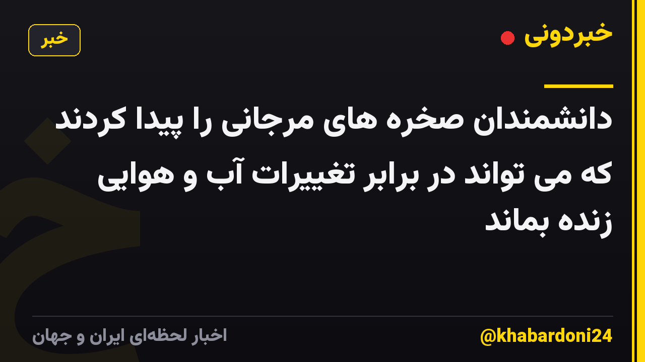 دانشمندان صخره های مرجانی را پیدا کردند که می تواند در برابر تغییرات آب و هوایی زنده بماند
