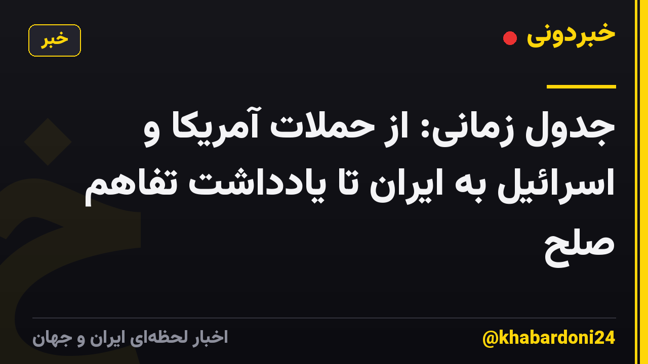 جدول زمانی: از حملات آمریکا و اسرائیل به ایران تا یادداشت تفاهم صلح