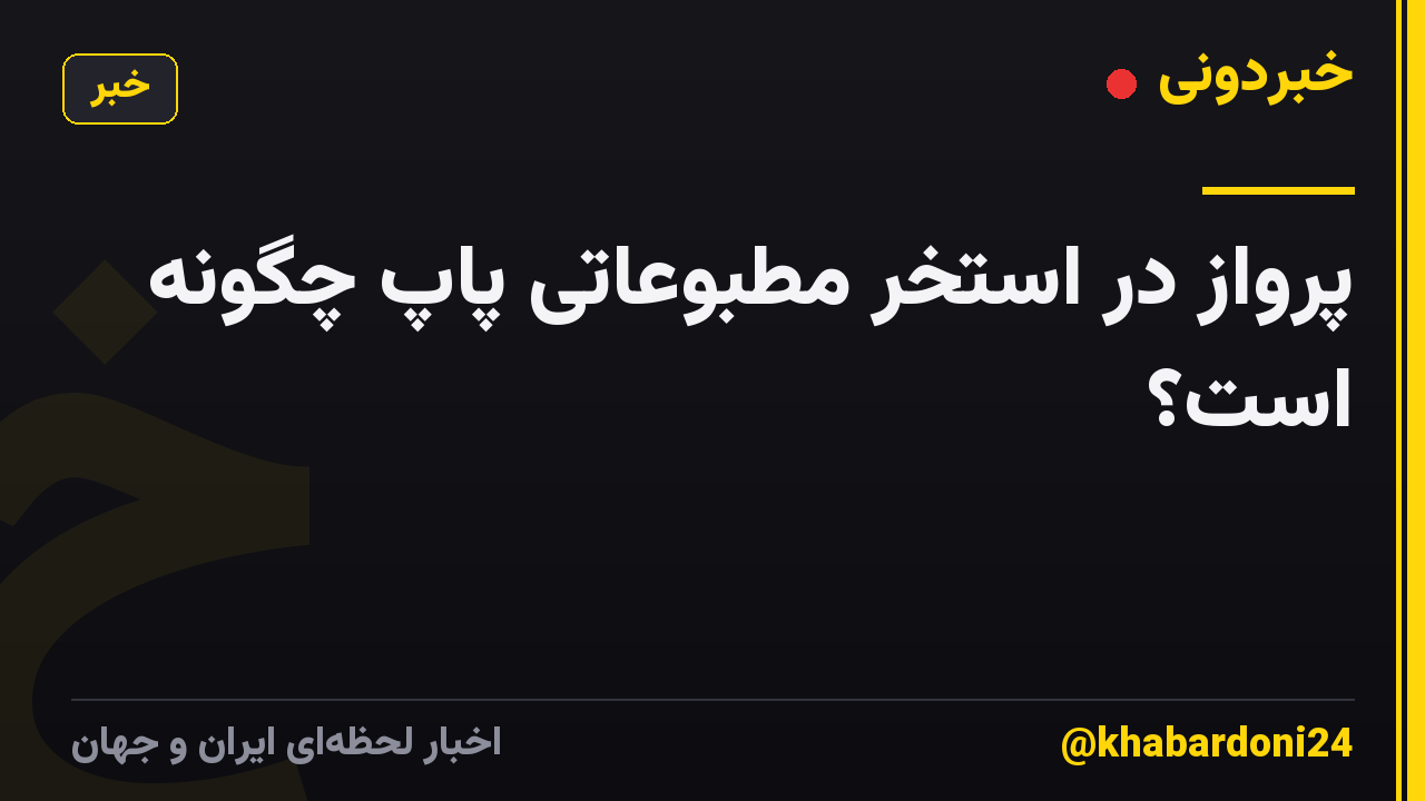 پرواز در استخر مطبوعاتی پاپ چگونه است؟
