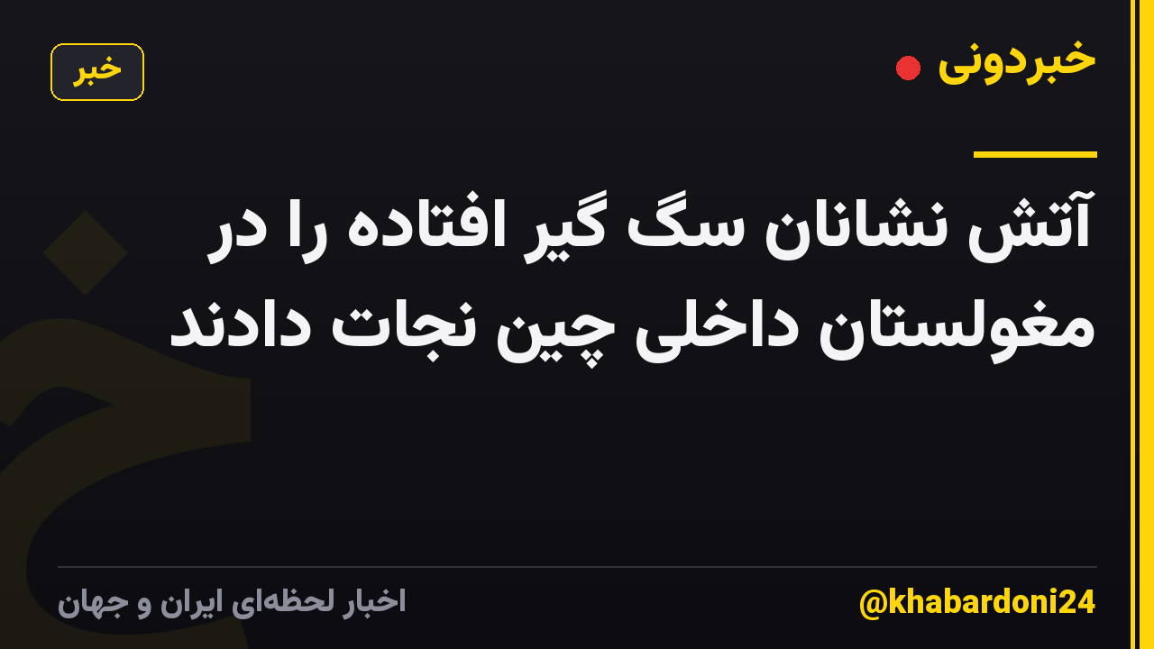 آتش نشانان سگ گیر افتاده را در مغولستان داخلی چین نجات دادند
