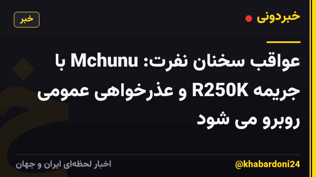 عواقب سخنان نفرت: Mchunu با جریمه R250K و عذرخواهی عمومی روبرو می شود