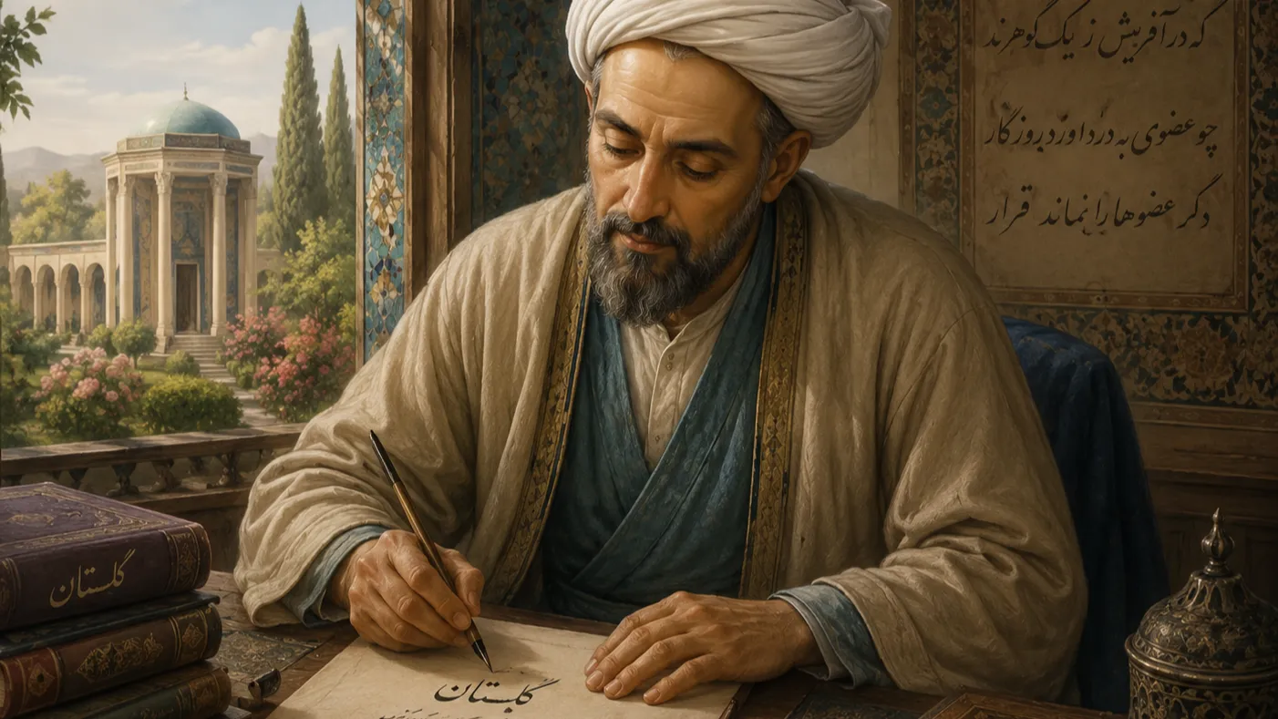 با سعدی در گلستان : کو دشمنِ شوخچشم ناپاک / تا عیبِ مرا به من نماید؟