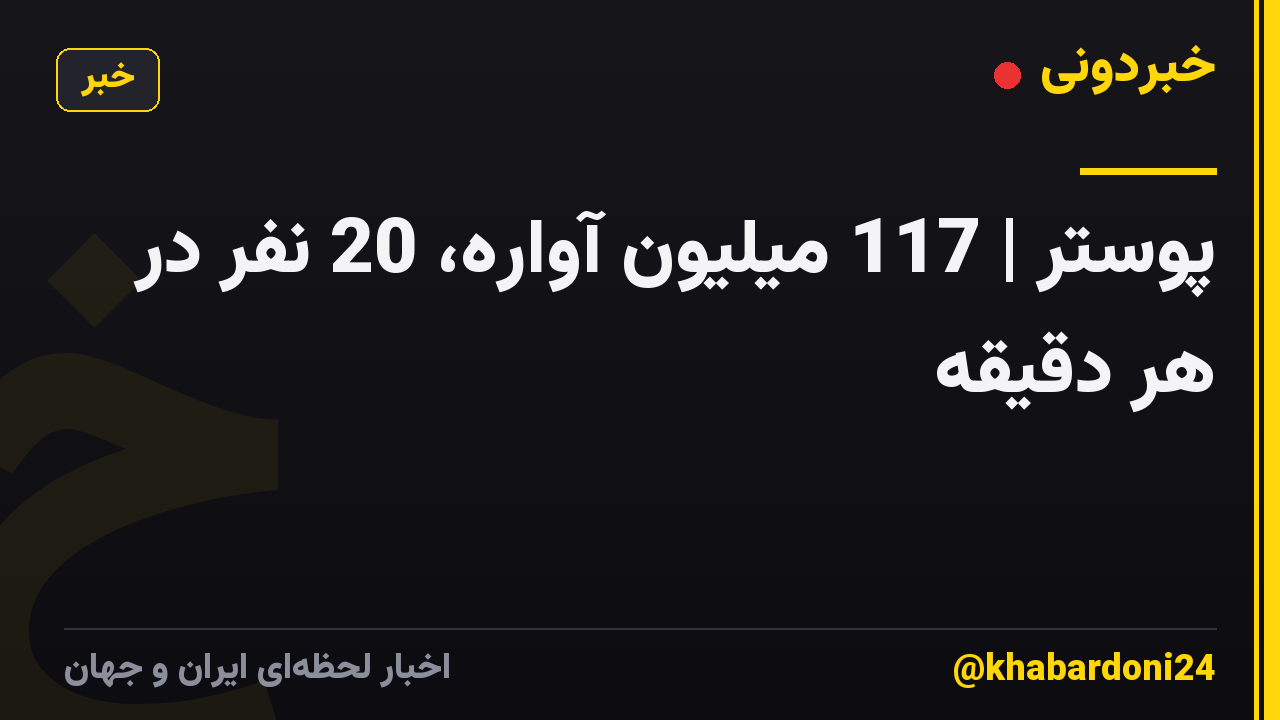 پوستر | 117 میلیون آواره، 20 نفر در هر دقیقه