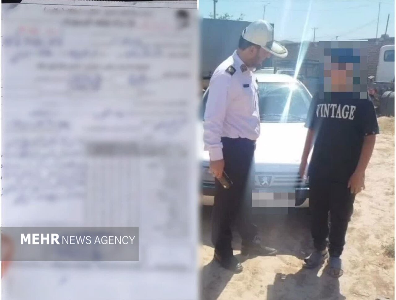 جانشین پلیس‌راه خراسان شمالی: پژو ۴۰۵ با راننده ۱۲ ساله توقیف شد