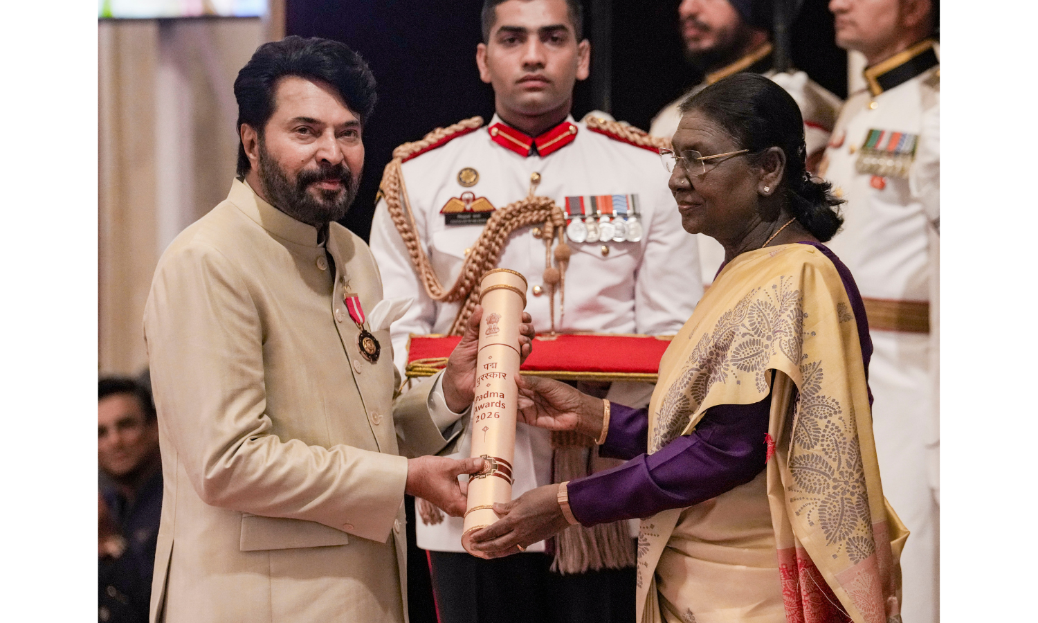 Mammootty، Vijay Amritraj Padma Bhushan را از رئیس جمهور دریافت کردند