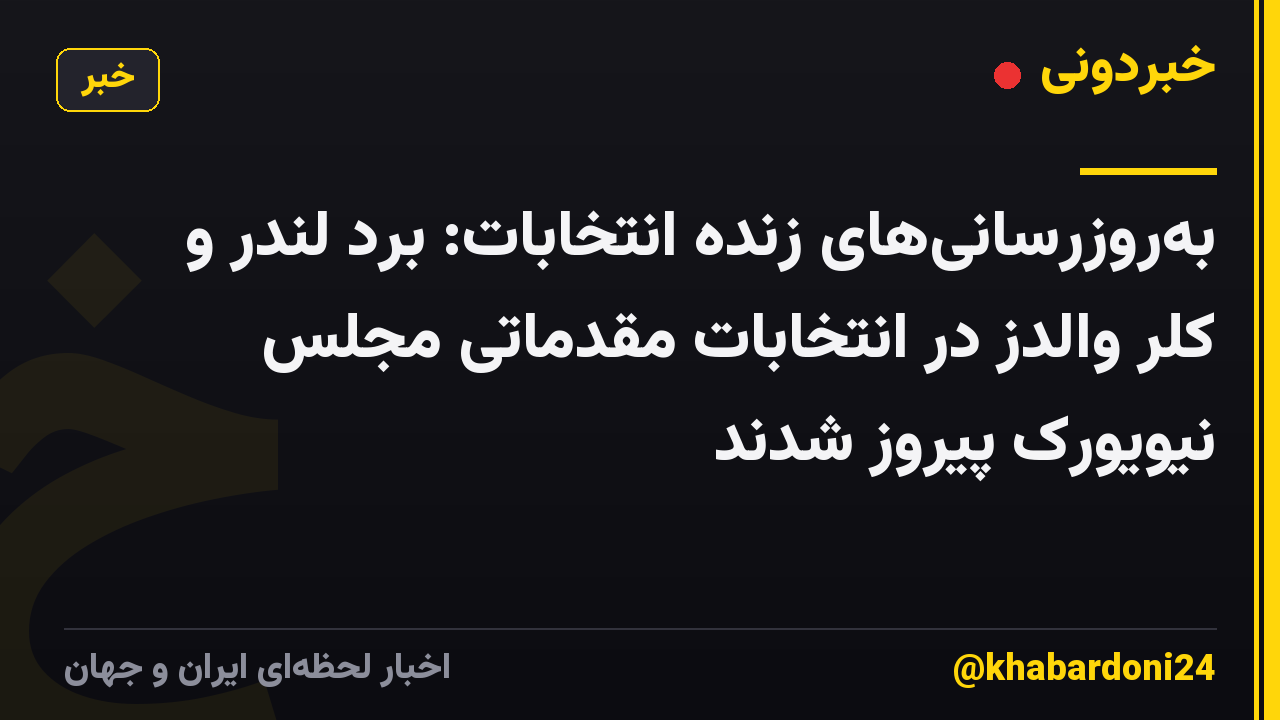 بهروزرسانیهای زنده انتخابات: برد لندر و کلر والدز در انتخابات مقدماتی مجلس نیویورک پیروز شدند