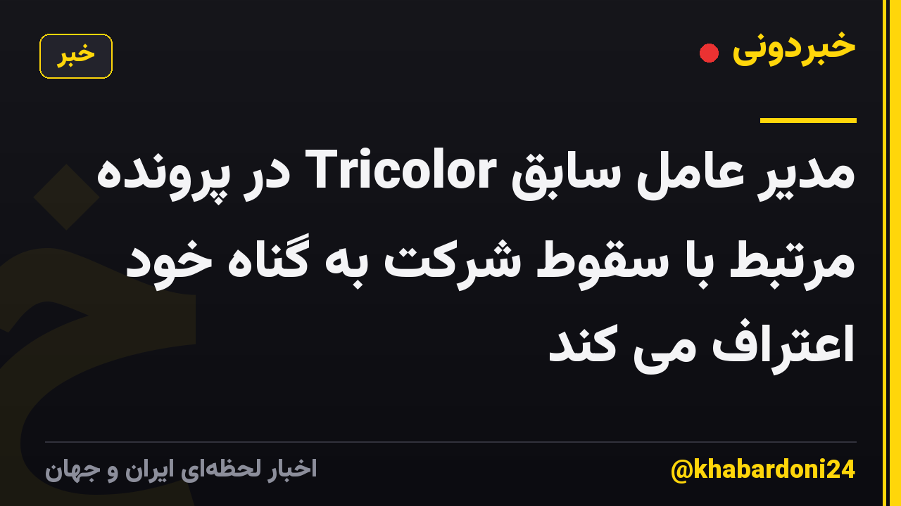 مدیر عامل سابق Tricolor در پرونده مرتبط با سقوط شرکت به گناه خود اعتراف می کند