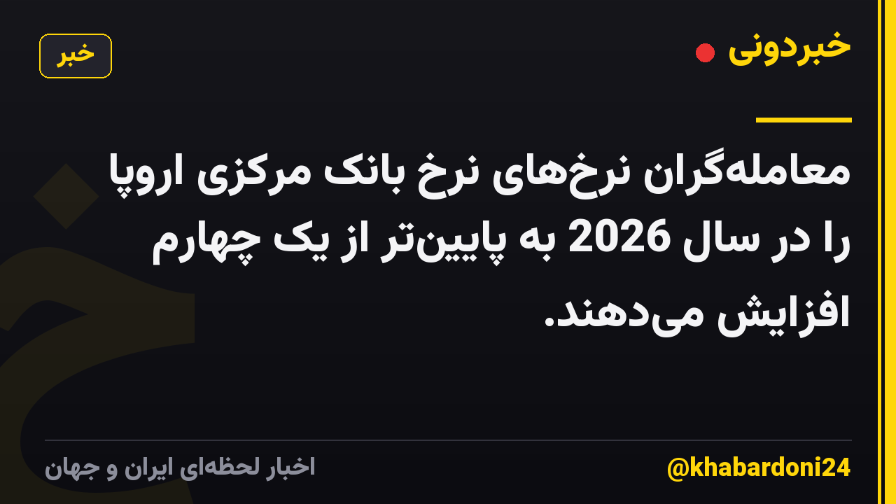 معامله‌گران نرخ‌های نرخ بانک مرکزی اروپا را در سال 2026 به پایین‌تر از یک چهارم افزایش می‌دهند.