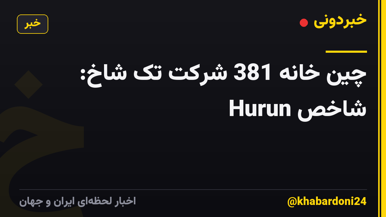 چین خانه 381 شرکت تک شاخ: شاخص Hurun