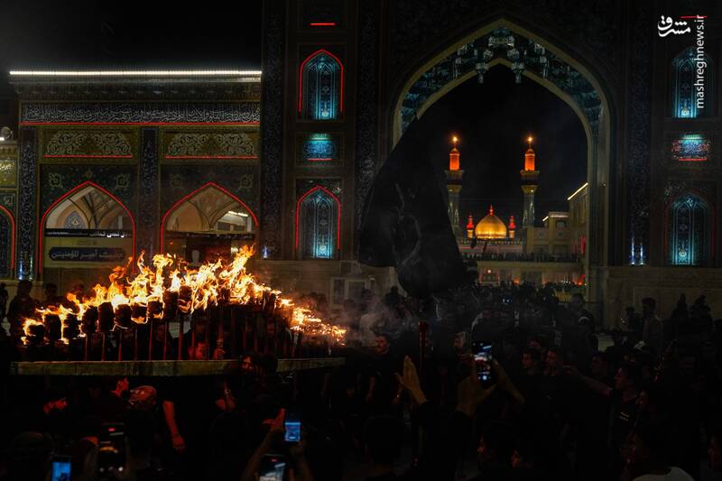 عکس/ مشعل گردانی اهالی نجف در شب‌های ماه محرم