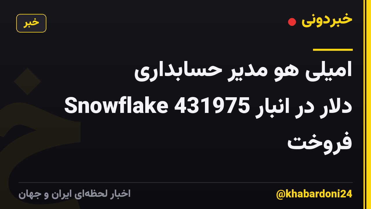 امیلی هو مدیر حسابداری Snowflake 431975 دلار در انبار فروخت