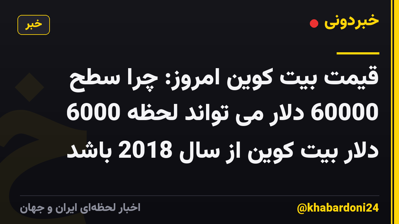 قیمت بیت کوین امروز: چرا سطح 60000 دلار می تواند لحظه 6000 دلار بیت کوین از سال 2018 باشد