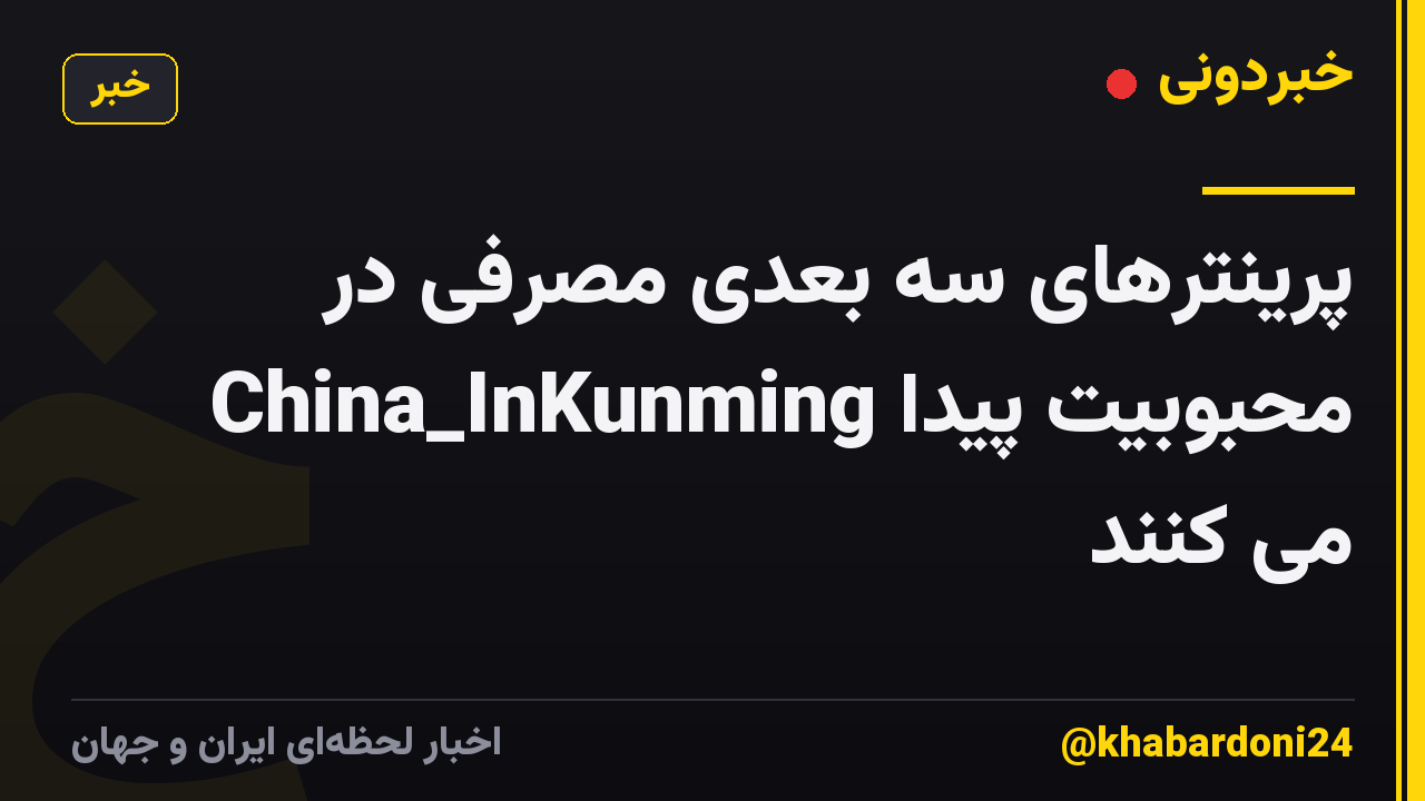 پرینترهای سه بعدی مصرفی در China_InKunming محبوبیت پیدا می کنند