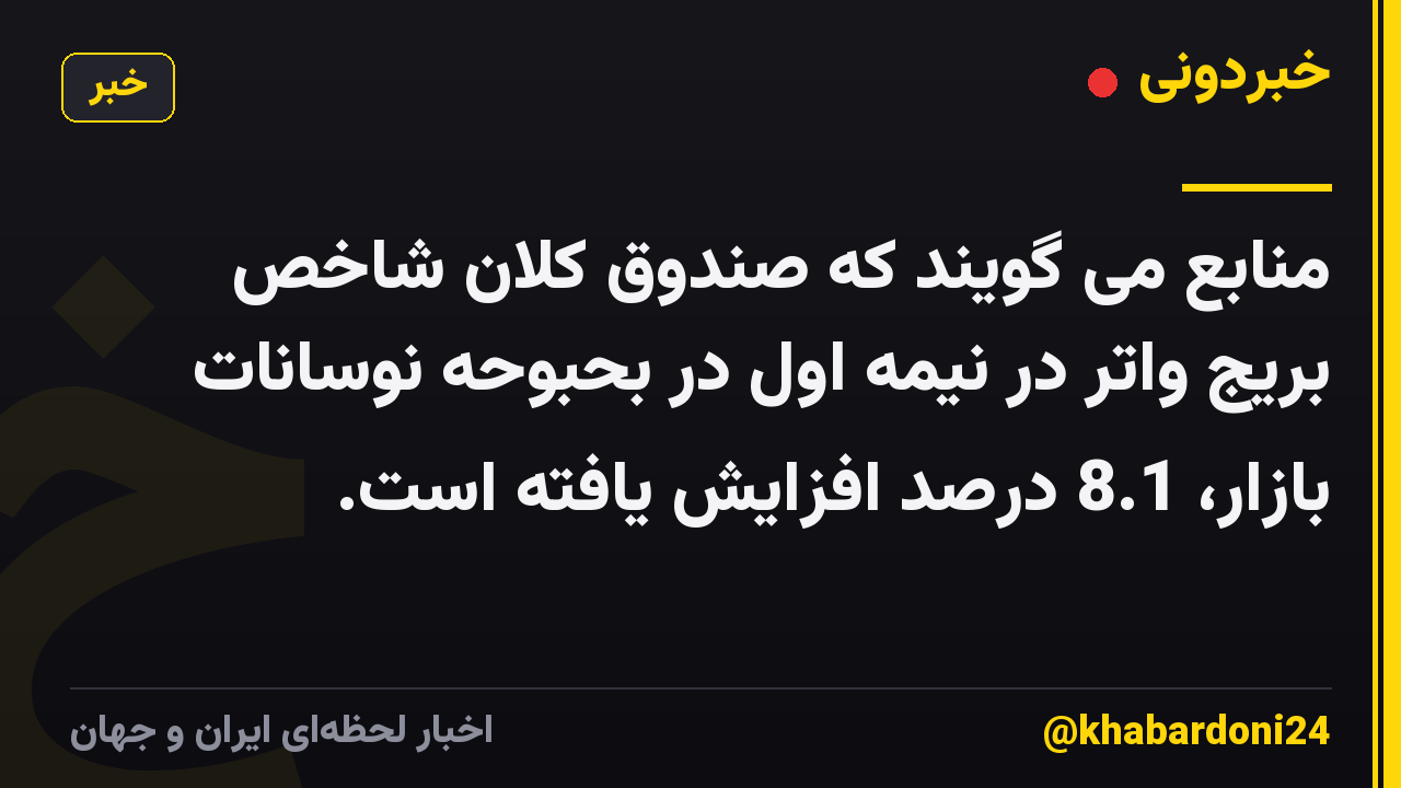 منابع می گویند که صندوق کلان شاخص بریج واتر در نیمه اول در بحبوحه نوسانات بازار، 8.1 درصد افزایش یافته است.