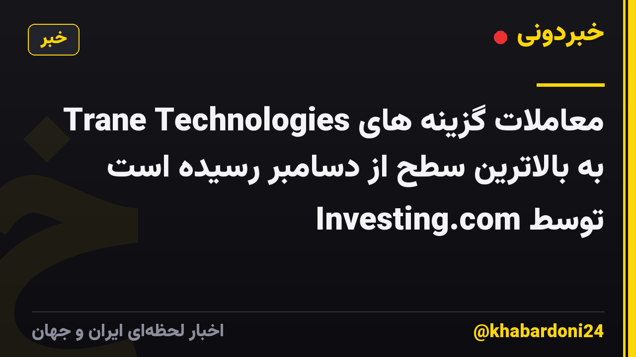 معاملات گزینه های Trane Technologies به بالاترین سطح از دسامبر رسیده است توسط Investing.com