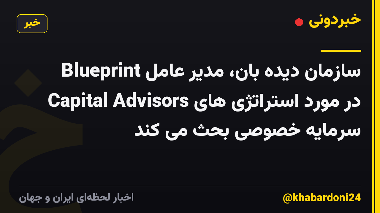 سازمان دیده بان، مدیر عامل Blueprint Capital Advisors در مورد استراتژی های سرمایه خصوصی بحث می کند
