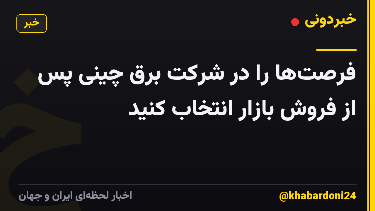فرصتها را در شرکت برق چینی پس از فروش بازار انتخاب کنید
