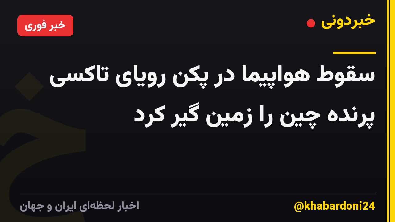 سقوط هواپیما در پکن رویای تاکسی پرنده چین را زمین گیر کرد