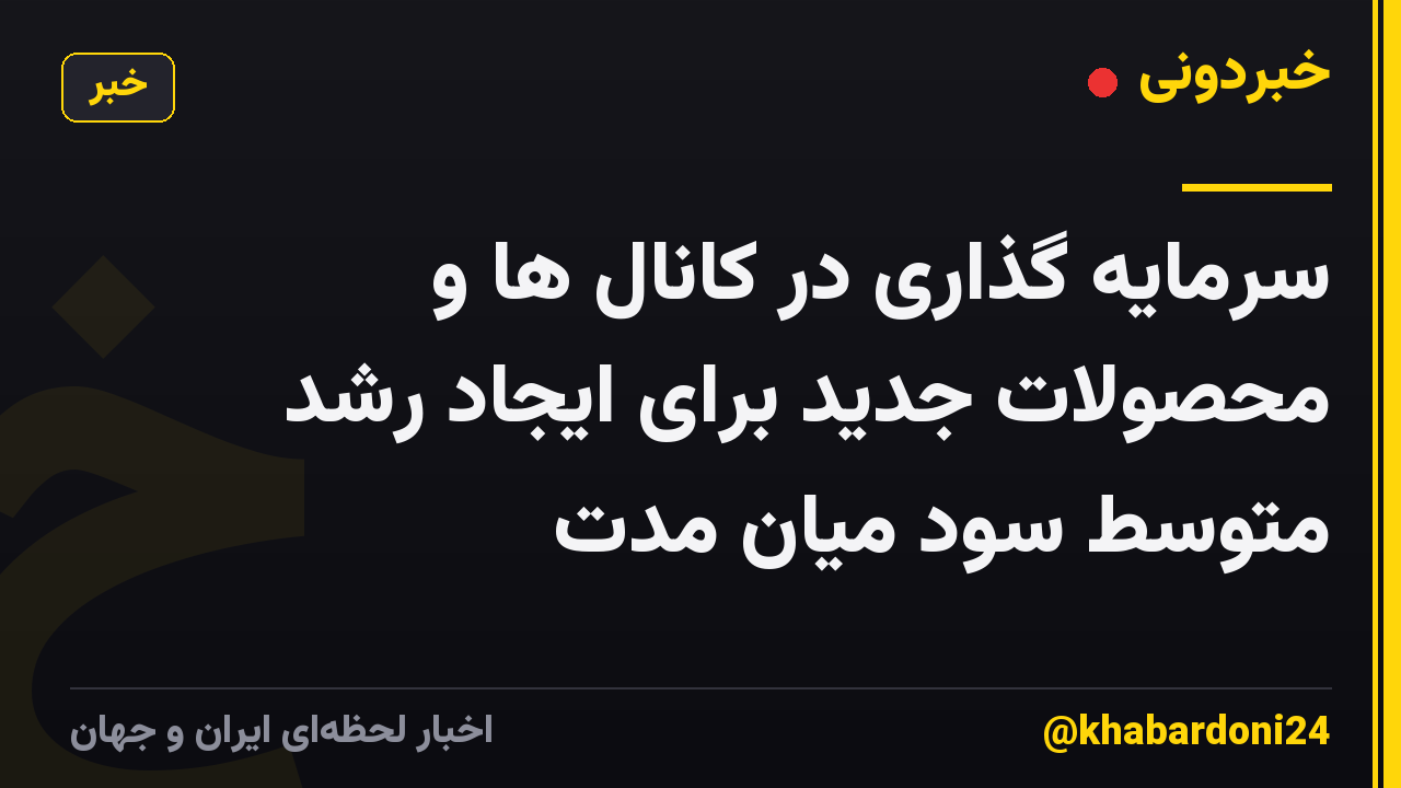 سرمایه گذاری در کانال ها و محصولات جدید برای ایجاد رشد متوسط سود میان مدت