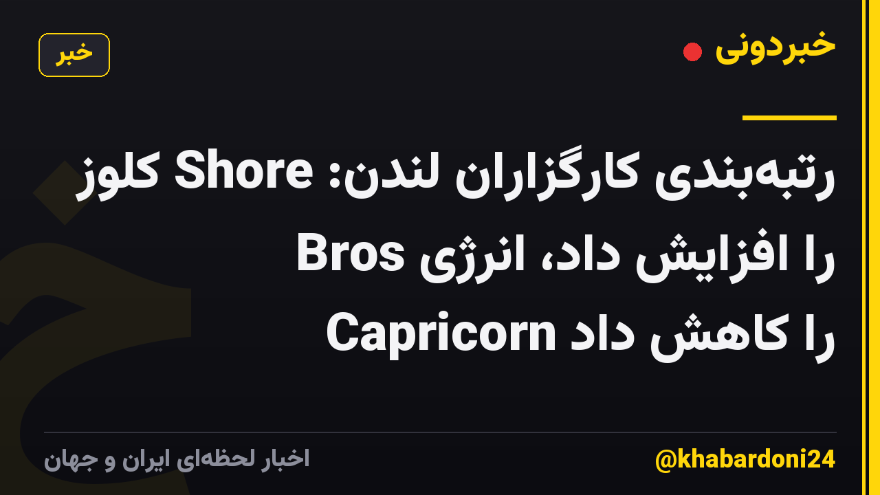 رتبه‌بندی کارگزاران لندن: Shore کلوز Bros را افزایش داد، انرژی Capricorn را کاهش داد