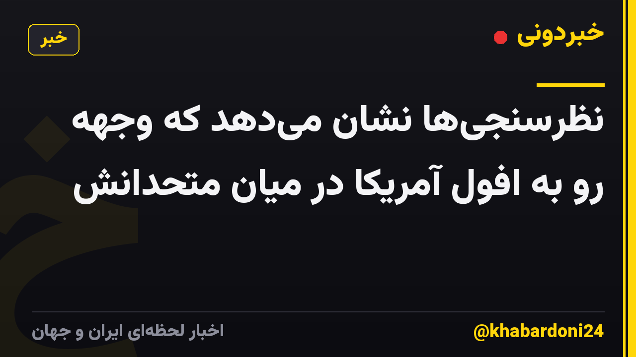 نظرسنجیها نشان میدهد که وجهه رو به افول آمریکا در میان متحدانش