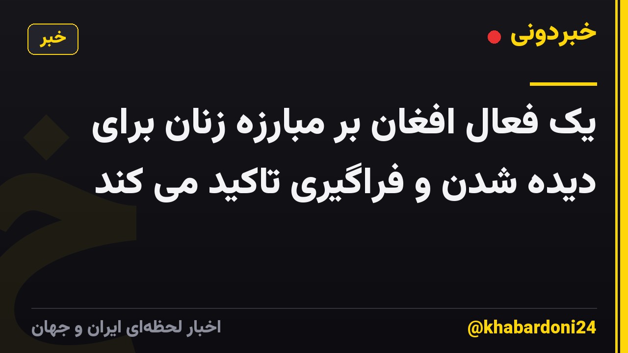 یک فعال افغان بر مبارزه زنان برای دیده شدن و فراگیری تاکید می کند