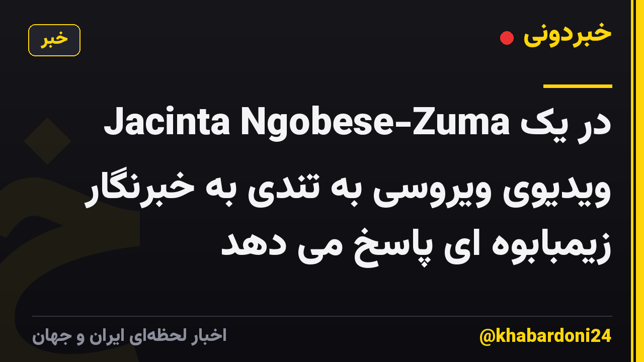 Jacinta Ngobese-Zuma در یک ویدیوی ویروسی به تندی به خبرنگار زیمبابوه ای پاسخ می دهد