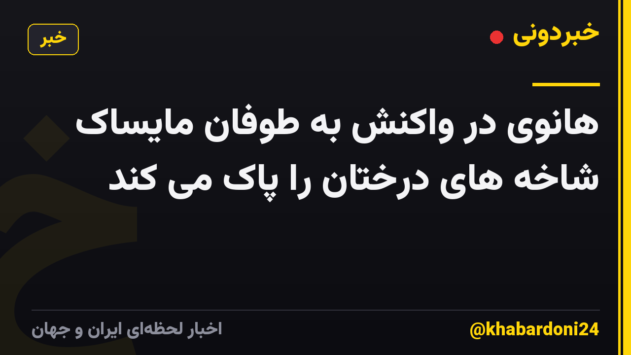 هانوی در واکنش به طوفان مایساک شاخه های درختان را پاک می کند