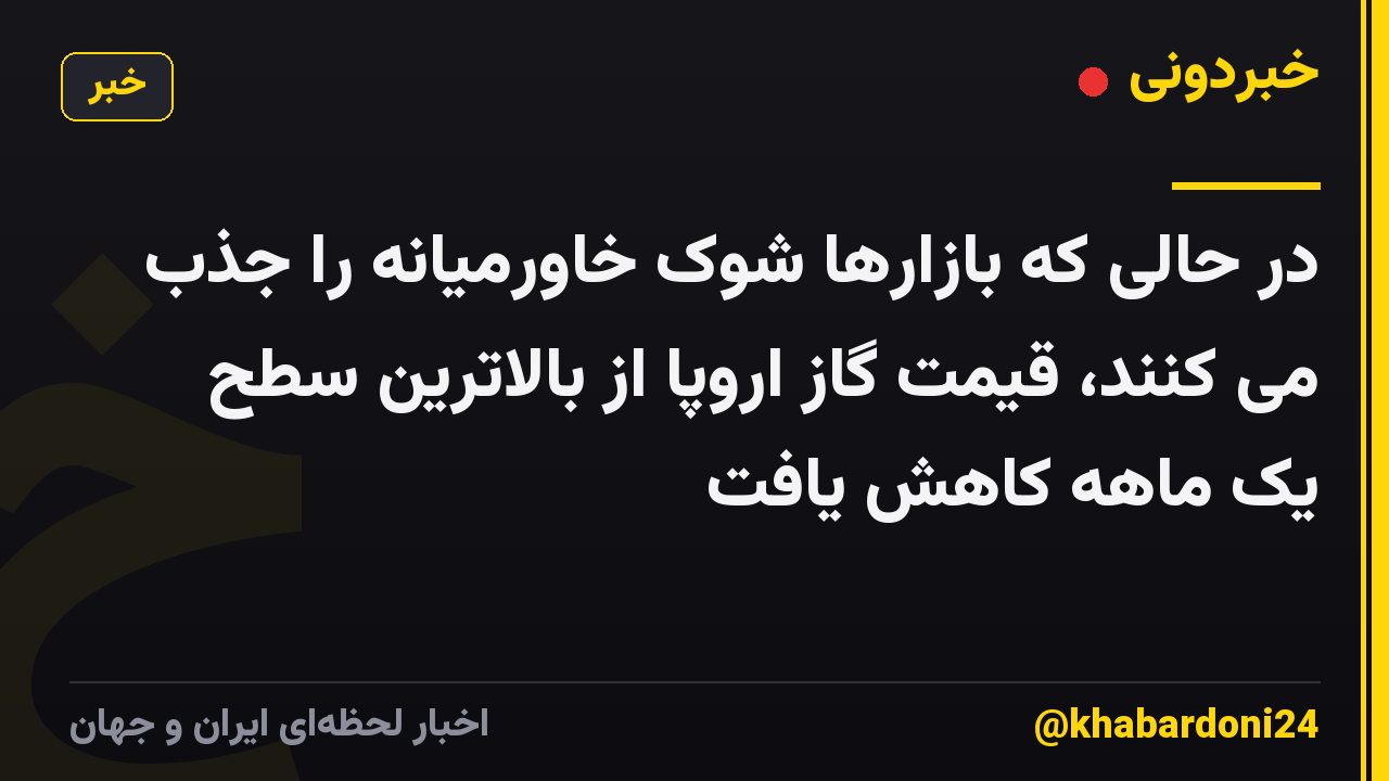 در حالی که بازارها شوک خاورمیانه را جذب می کنند، قیمت گاز اروپا از بالاترین سطح یک ماهه کاهش یافت