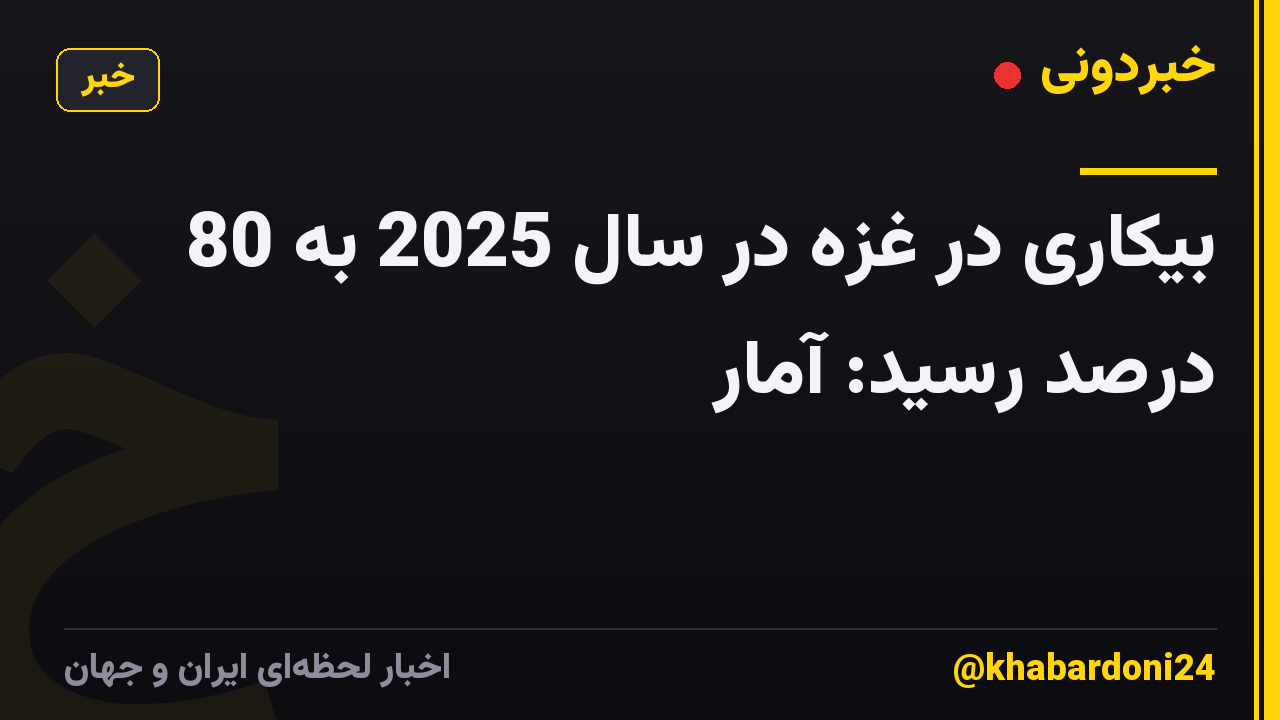 بیکاری در غزه در سال 2025 به 80 درصد رسید: آمار