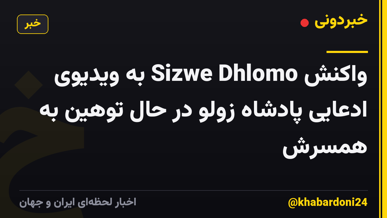 واکنش Sizwe Dhlomo به ویدیوی ادعایی پادشاه زولو در حال توهین به همسرش
