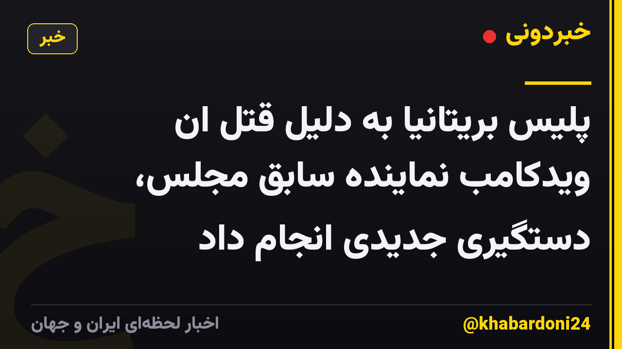 پلیس بریتانیا به دلیل قتل ان ویدکامب نماینده سابق مجلس، دستگیری جدیدی انجام داد