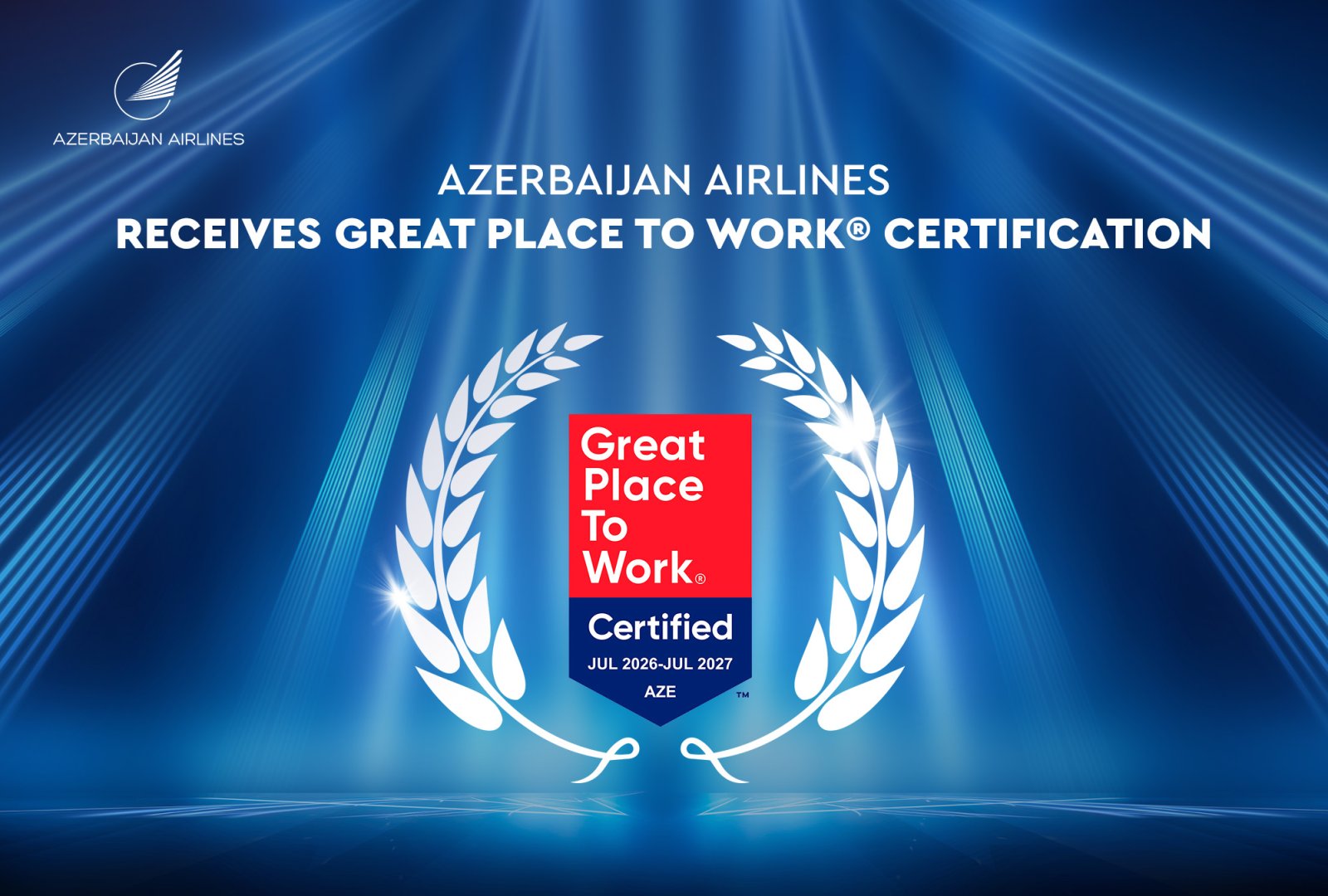 هواپیمایی آذربایجان برای اولین بار گواهینامه Great Place to Work® را دریافت کرد