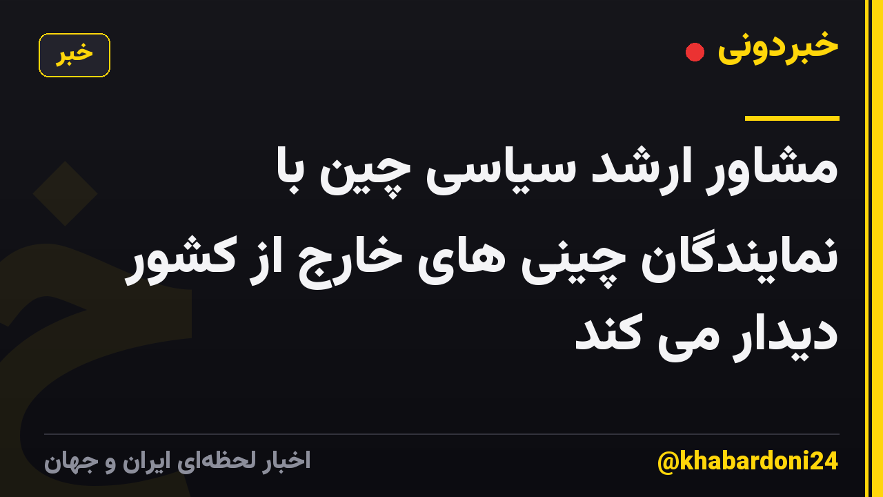 مشاور ارشد سیاسی چین با نمایندگان چینی های خارج از کشور دیدار می کند