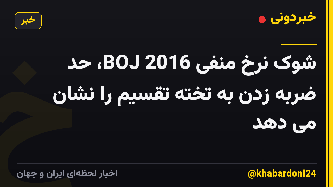شوک نرخ منفی 2016 BOJ، حد ضربه زدن به تخته تقسیم را نشان می دهد