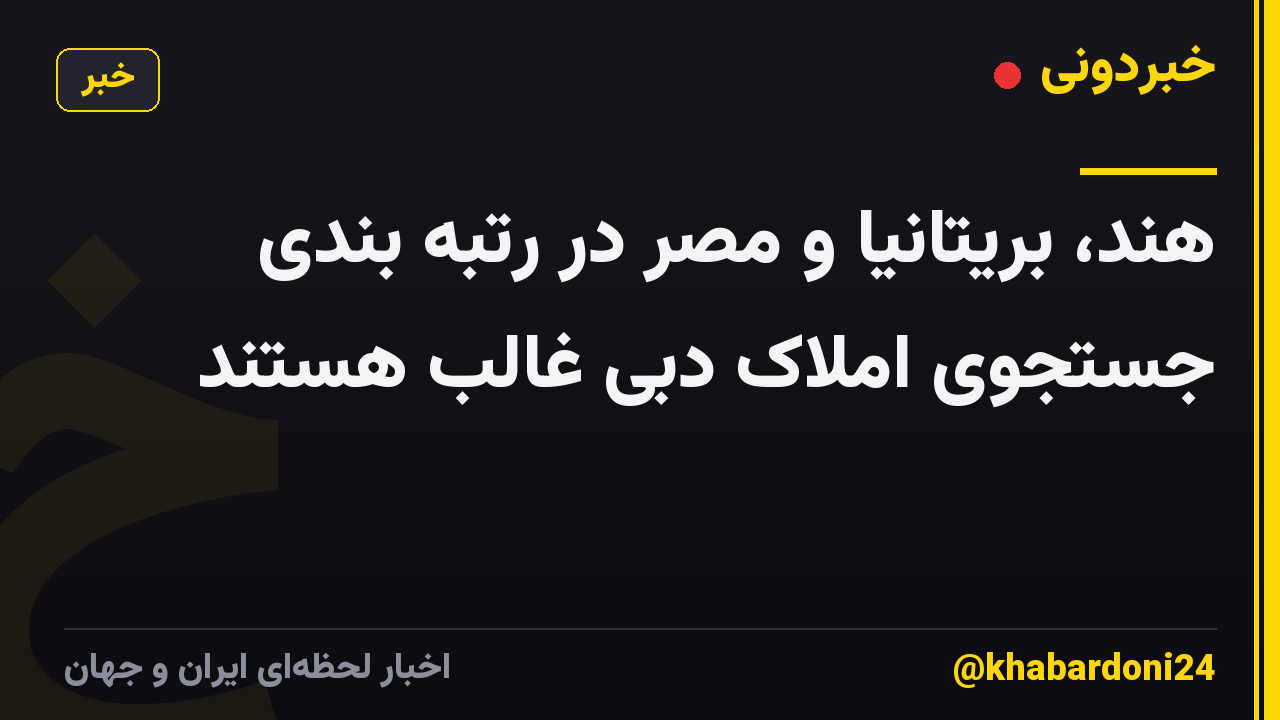 هند، بریتانیا و مصر در رتبه بندی جستجوی املاک دبی غالب هستند
