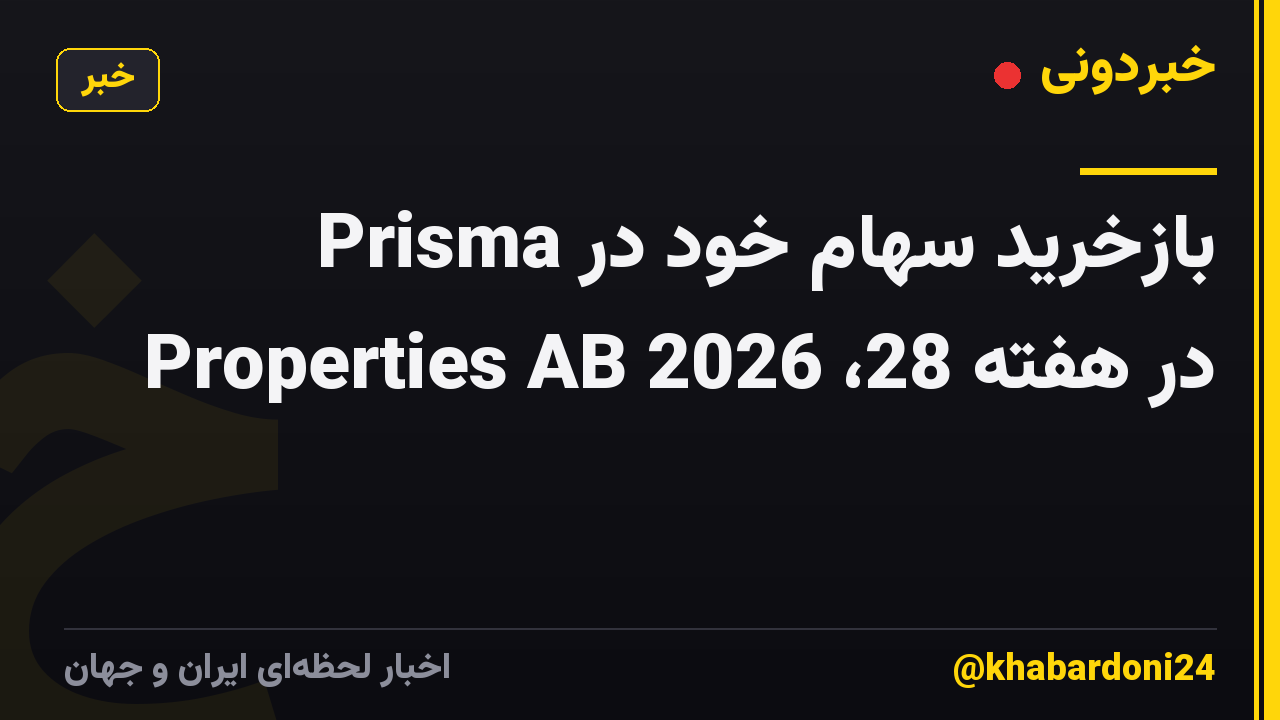 بازخرید سهام خود در Prisma Properties AB در هفته 28، 2026